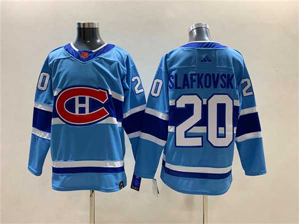 Mens Montreal Canadiens #20 Juraj Slafkovsky 2022-23 Reverse Retro Stitched Jersey